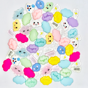 Open image in slideshow, Clouds/Flowers Kawaii Nail Art Assorted Charm Mix
